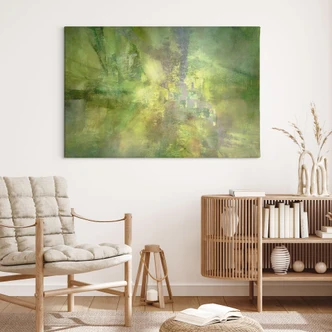 Leinwandbild Farbenspiel aus Goldgrün - Schmucker 