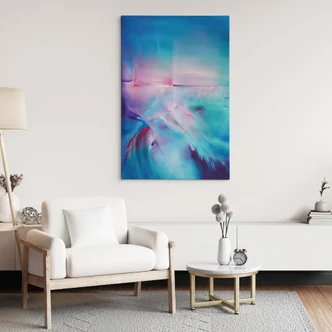 Leinwandbild Polarlicht in Türkis und Lila | Abstrakte Kunst - Schmucker 