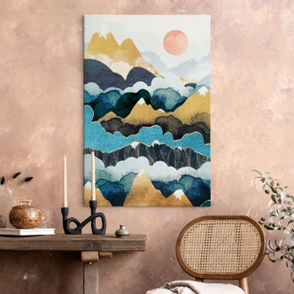 Leinwandbild Berggipfel über den Wolken - SpaceFrog Designs 