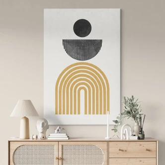 Canvas Print Abstract composition with circle and semi-circle - The Miuus Studio 
