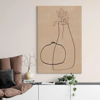 Leinwandbild The Miuus Studio - Line Art - Zwei Vasen 