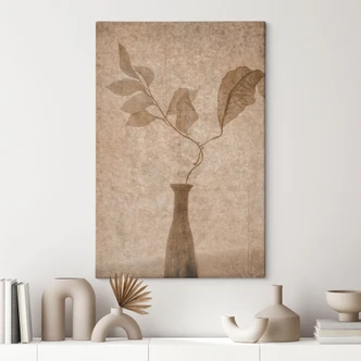 Canvas print Still life with autumnal leaves in beige | mocha mousse - Tokarev 