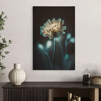 Canvastavla Självlysande blomma hjärta - Treechild 