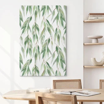 Leinwandbild Zweige mit grünen Blättern - UN Designs 