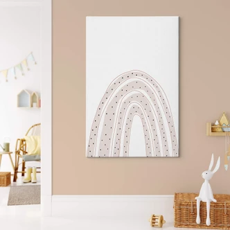 Lienzo uplusmestudio - Arco iris con lunares 