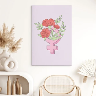 Leinwandbild Venuszeichen mit Blumen 