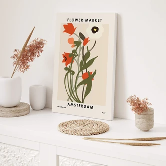 Canvastavla NKTN - Blomstermarknad Amsterdam 