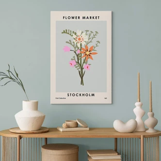 Canvastavla NKTN - Blomstermarknad - Stockholm 