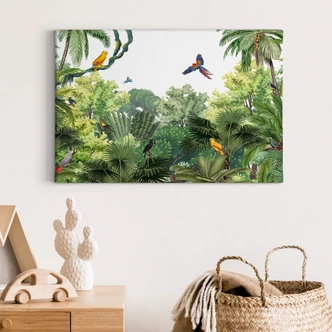 Lienzo Kikki Belle - Pájaros tropicales 
