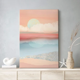 Leinwandbild SpaceFrog Designs - Minzfarbener Mond Leinwandbild SpaceFrog Designs - Minzfarbener Mond