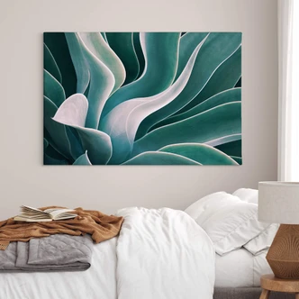 Leinwandbild Wechsler - Agave Pflanze im Morgenlicht 