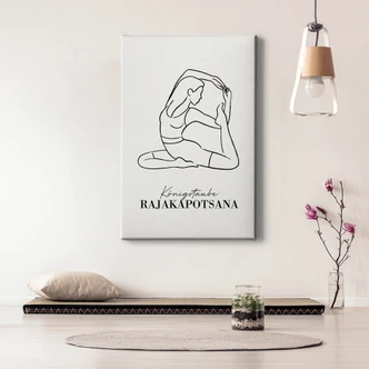 Leinwandbild Yoga - Königstaube - Line Art 