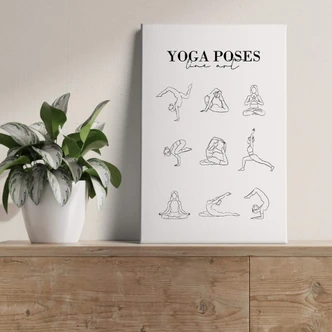 Leinwandbild Yoga - Poses - Line Art 