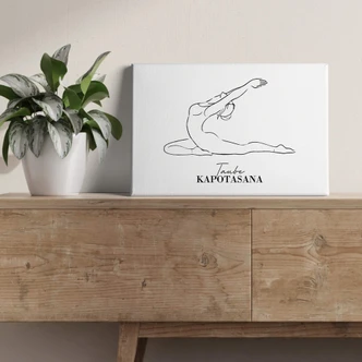 Leinwandbild Yoga - Taube - Line Art 