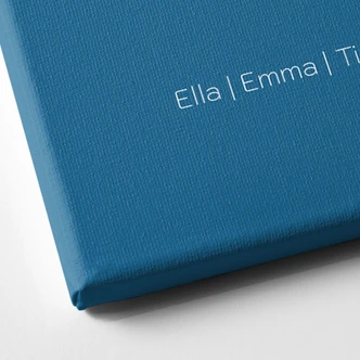 Personalisierbares Leinwandbild Familie Haus - blau 