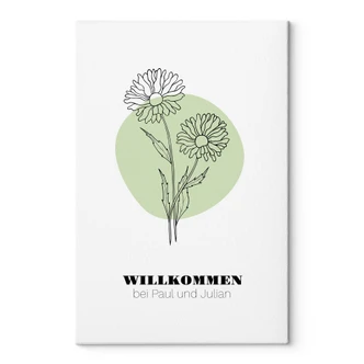 Personalisierbares Leinwandbild Monatsblume April 