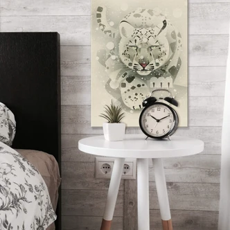 Brun Canvastavla - Snöleopard 