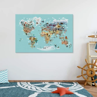 Cuadro lienzo Braun - Mapamundi 