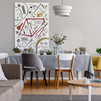 Tableau en toile Sparshott - Les composantes d'une bicyclette 