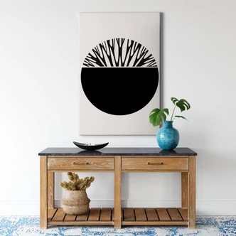 Lærredbilled - Kubistika - Livets træ i sort Lærredbilled - Kubistika - Livets træ i sort