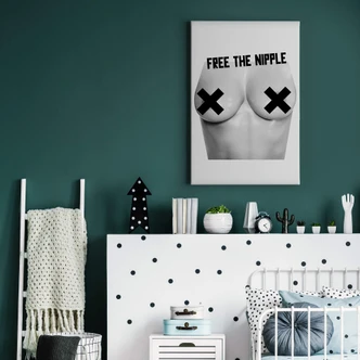 Leinwandbild Kubistika - Free the nipple 