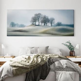 Leinwandbild Frostige Hügellandschaft - Eisenmann - Panorama 