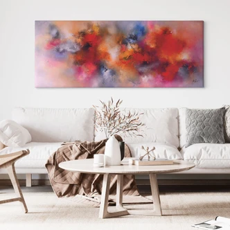 Leinwandbild Abstrakte Farbexplosion - Fedrau - Panorama 