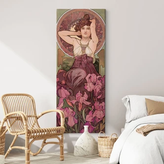 Tableau sur toile Mucha - Pierres précieuses : améthyste 