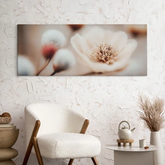 Blommig Canvastavla Boho Blossom Mjuk Beige - Treechild - Panorama 