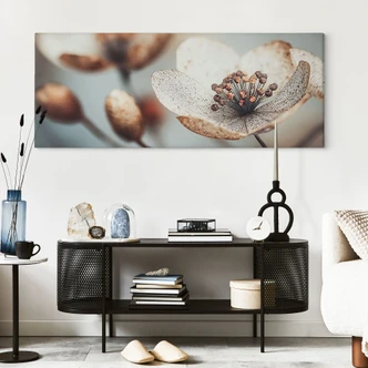 Canvas schilderij Boho gedroogde bloem macro - Treechild - Panorama 