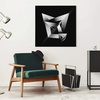 Leinwandbild Gong - 3D geometrische Formen - Quadratisch 