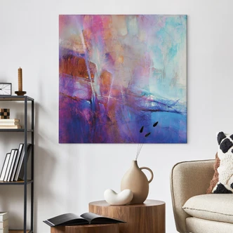 Lienzo Costa Abstracta en Morado - Schmucker | Arte Abstracto - Cuadrado 
