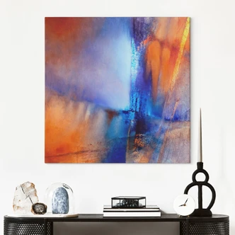 Leinwandbild Kontrast aus Eis und Glut - Schmucker - Quadratisch 