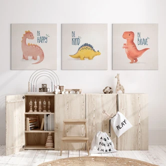 Leinwandbild Dino Be Kind - Stegosaurus - Tunaboylu - Quadratisch 