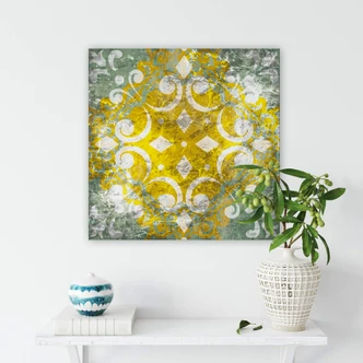 Vintage prydnad på canvas - Fyrkantig 