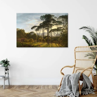 Canvas - Voogd - Italiaans Landschap met Parasoldennen 