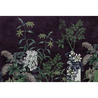 Livingwalls Fototapete Walls by Patel 3 Dark Room 1 grün, lila, weiß, beige, blau 