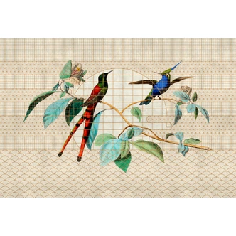 Livingwalls Fototapete Walls by Patel 3 Volière 2 orange, beige, grün, rot, blau 