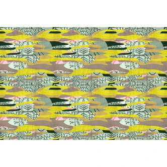 Livingwalls Fototapete Walls by Patel 3 Zimbabwe 1 gelb, grün, braun, rosa 