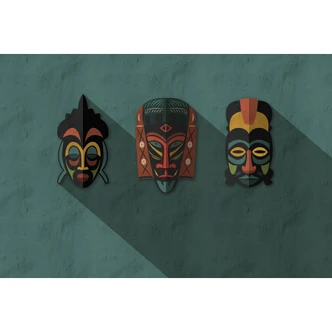 Livingwalls Fototapete Walls by Patel 3 Zulu 3 blau, rot, gelb, grau, grün 