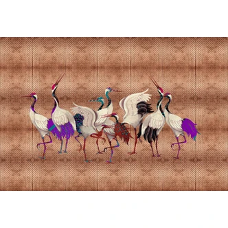 Livingwalls Fototapete Walls by Patel 3 Land Of Happiness 2 bronze, weiß, lila, rot, schwarz 