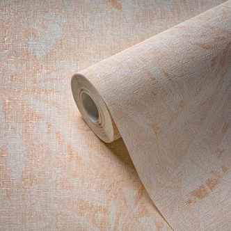 Papier peint beige-crème motif végétal - intissé texture légère 