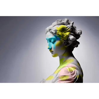 Fototapete Skulptur in pastellfarben-Splash - Vliestapete Kunstobjekt modern 