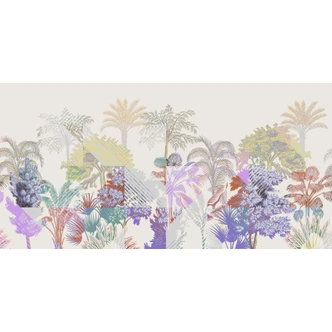 Botanisk fototapet med färggradient - non-woven tapet Flora i pastell 