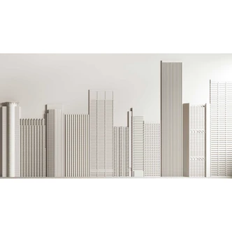 Modern Cityscape 3D non-woven wallpaper - monochrome skyline wallpaper with textured effect Modern Cityscape 3D non-woven wallpaper - monochrome skyline wallpaper with textured effect