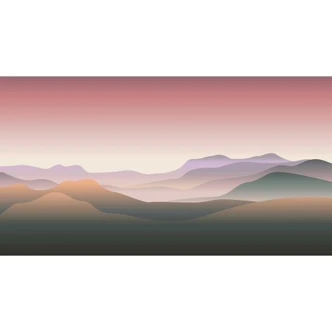 Mountain silhouette wallpaper in earth tones with colour gradient - non-woven wallpaper Mountain silhouette wallpaper in earth tones with colour gradient - non-woven wallpaper