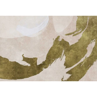 Abstract behang met groene penseelstreek - vliesbehang Abstract behang met groene penseelstreek - vliesbehang