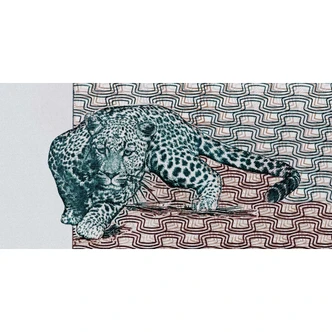 Leopardtapet med vågmönster svartvitt - Fototapet Wild Look 