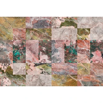 Fototapete Buntes Marmor-Fliesen Muster - Vielseitige Vliestapete 