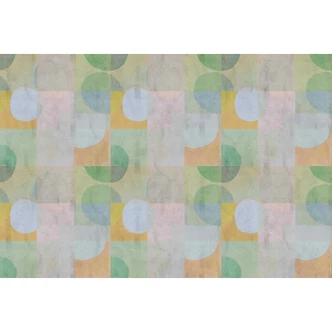 Pastellfarbene Geometrische Tapete - Sanfte Vliestapete mit Kreismotiv 